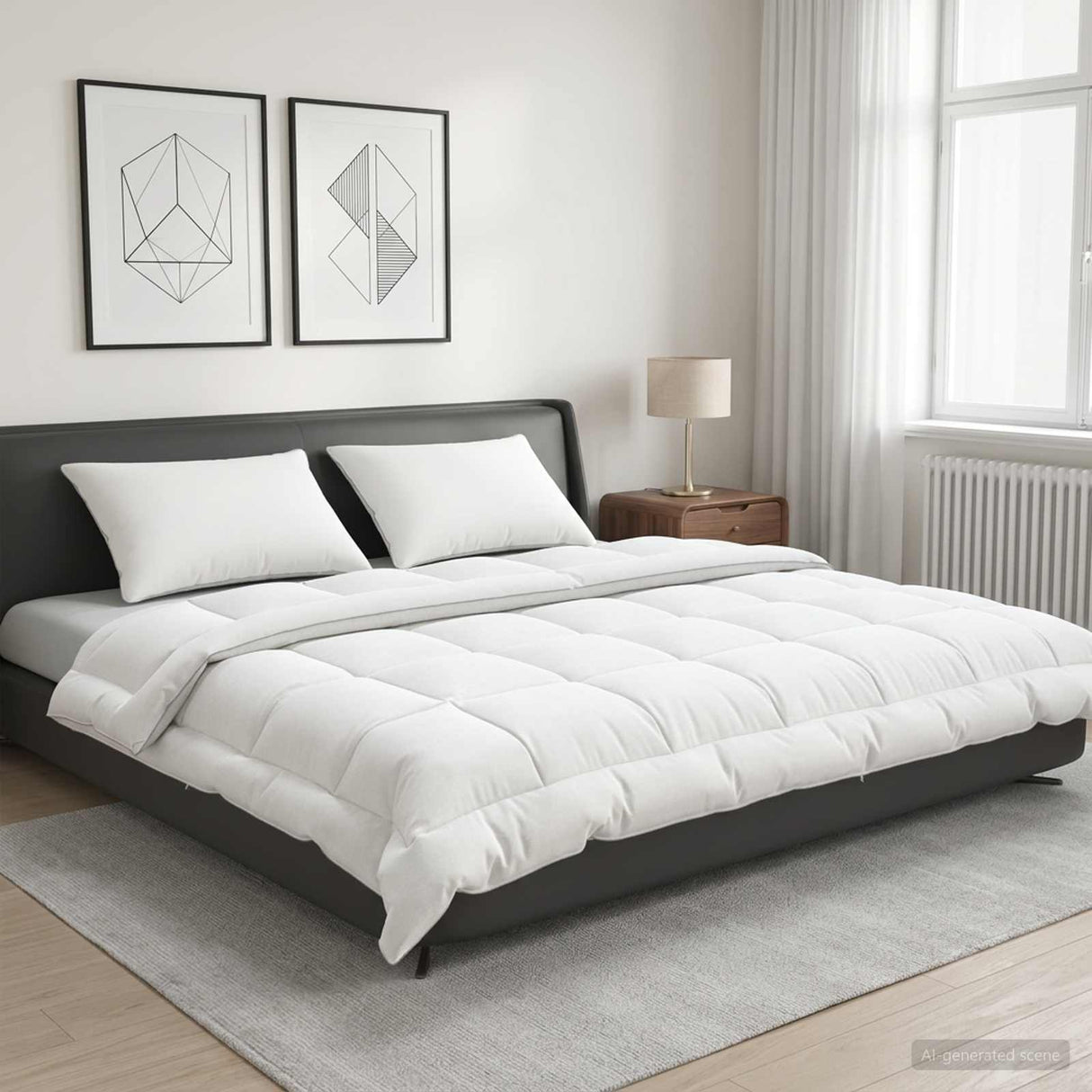 vidaXL Duvet and Pillow Set 3 pcs 200x200 cm Summer 200 GSM Wool White