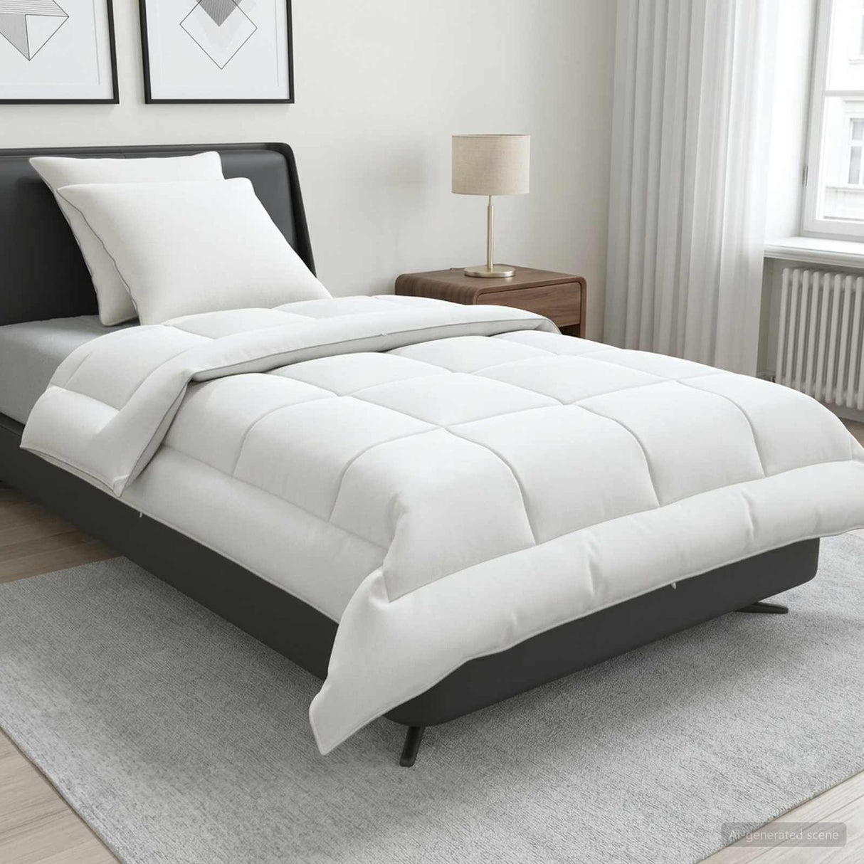 vidaXL Duvet and Pillow Set 3 pcs 200x200 cm Summer 200 GSM Wool White