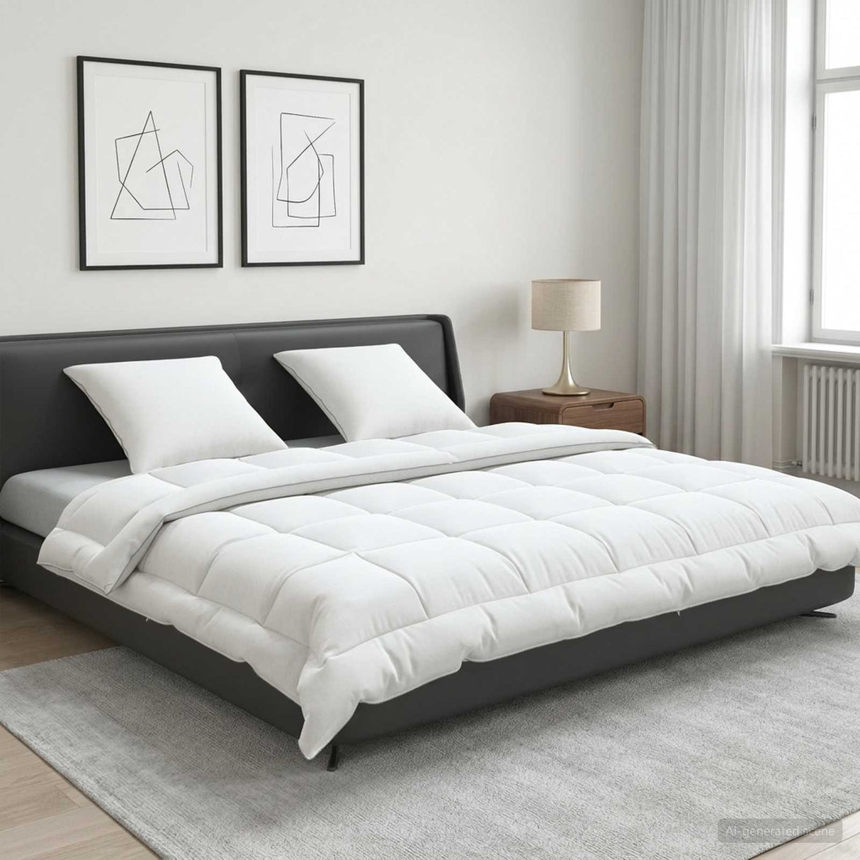 vidaXL Duvet and Pillow Set 3 pcs 200x200 cm Summer 200 GSM Wool White