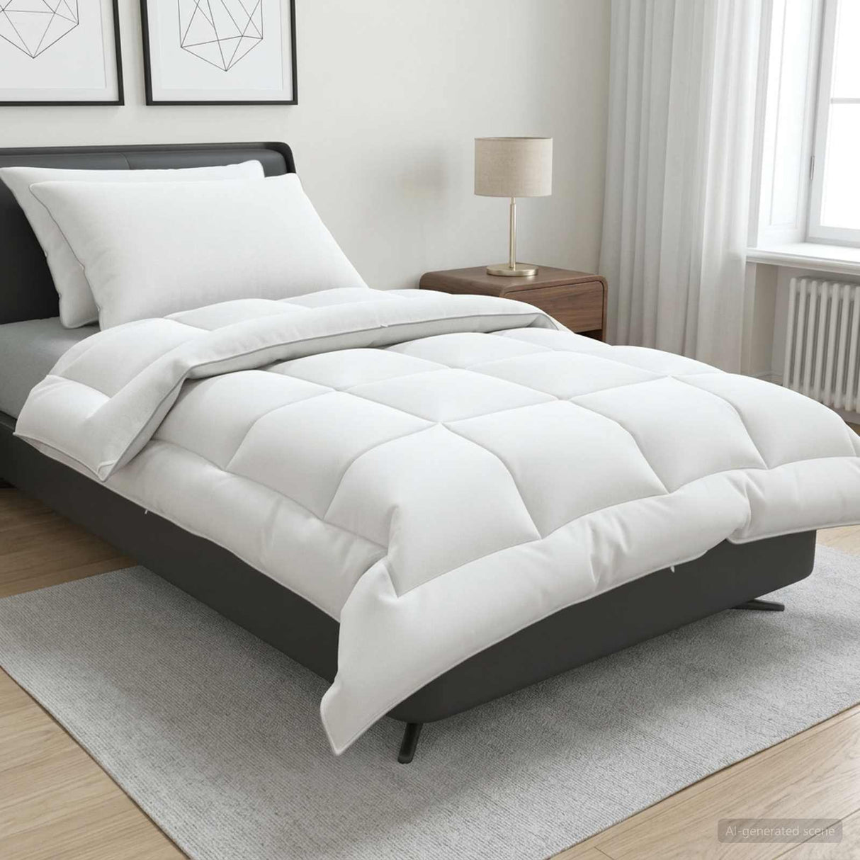 vidaXL Dekbed en Kussen Set 3 st 200 x 200 cm 4 seizoenen 300 GSM Wol