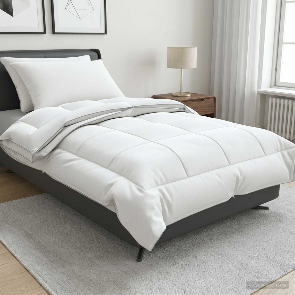 vidaXL Duvet and Pillow Set 3 pcs 200x200 cm 4 Seasons 200+300 GSM