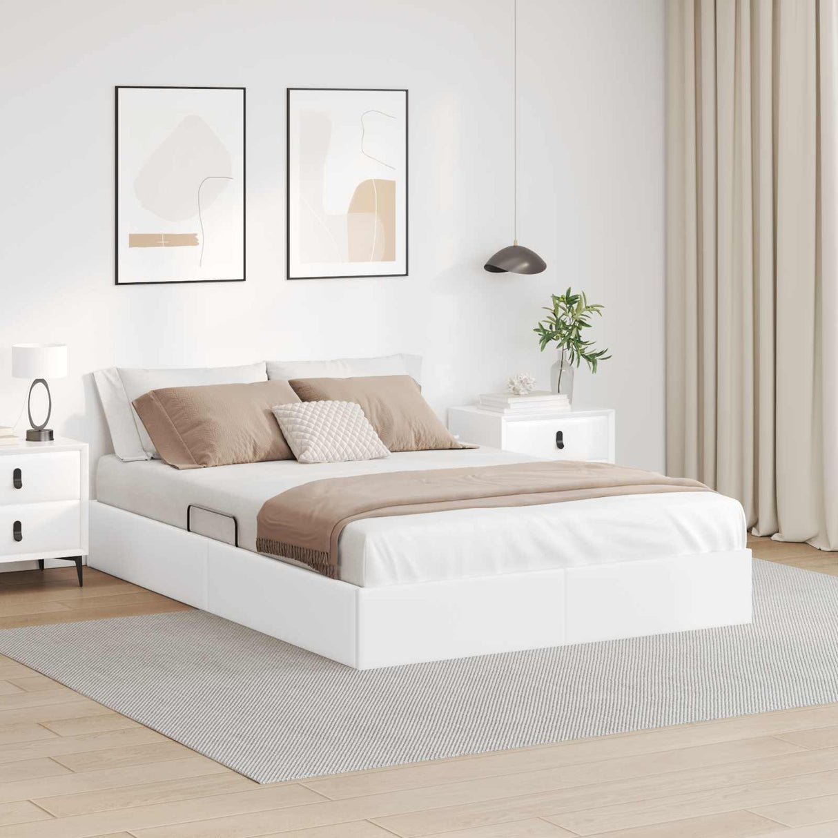 vidaXL Ottoman Bed Frame with Storage Black 90 x 190 cm Faux Leather