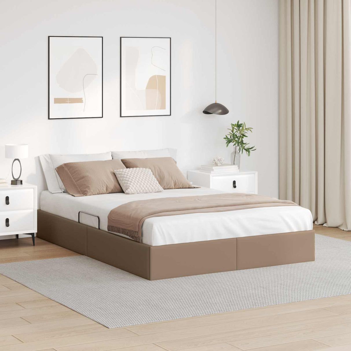vidaXL Ottoman Bed Frame with Storage Black 90 x 190 cm Faux Leather
