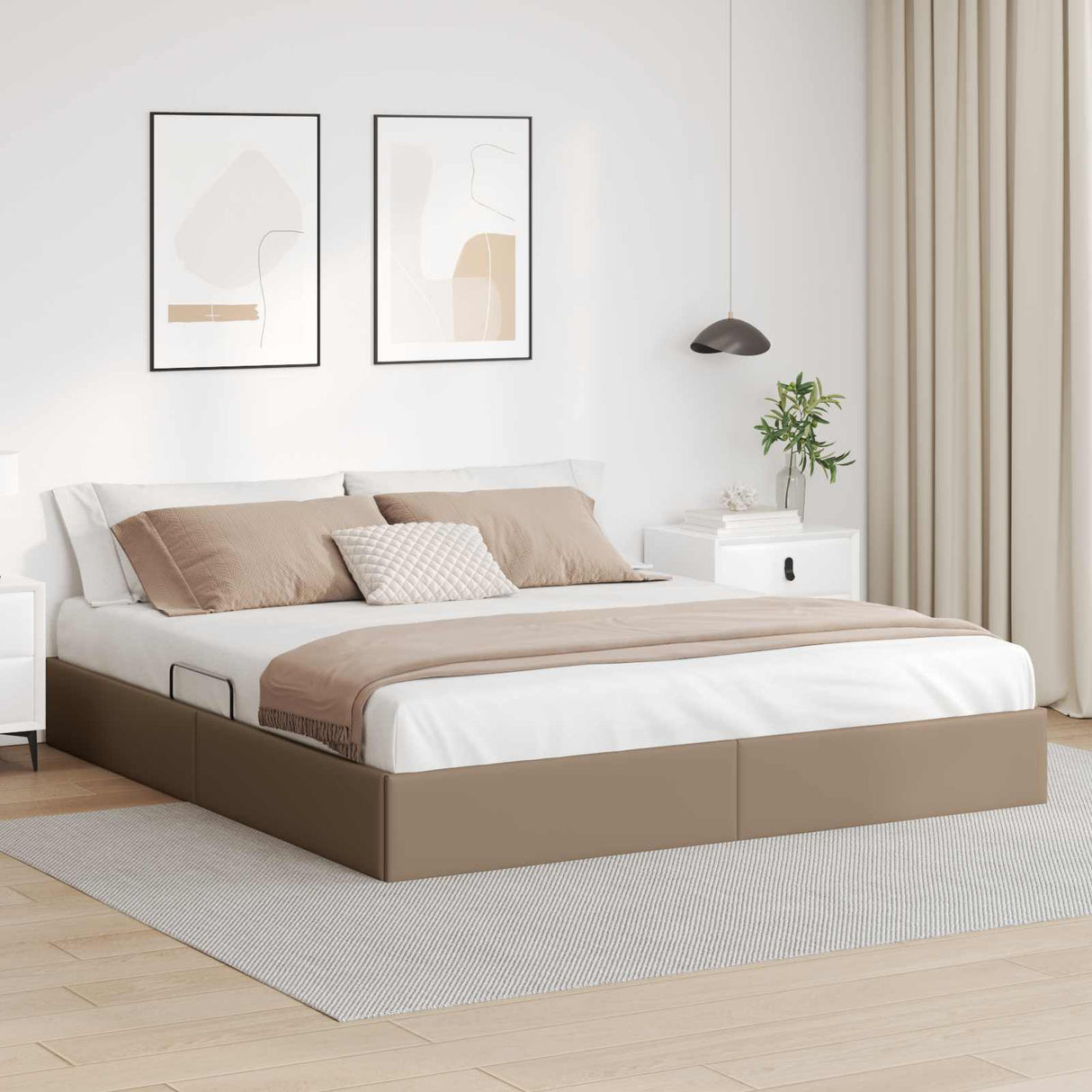 vidaXL Ottoman Bed Frame with Storage Black 90 x 190 cm Faux Leather