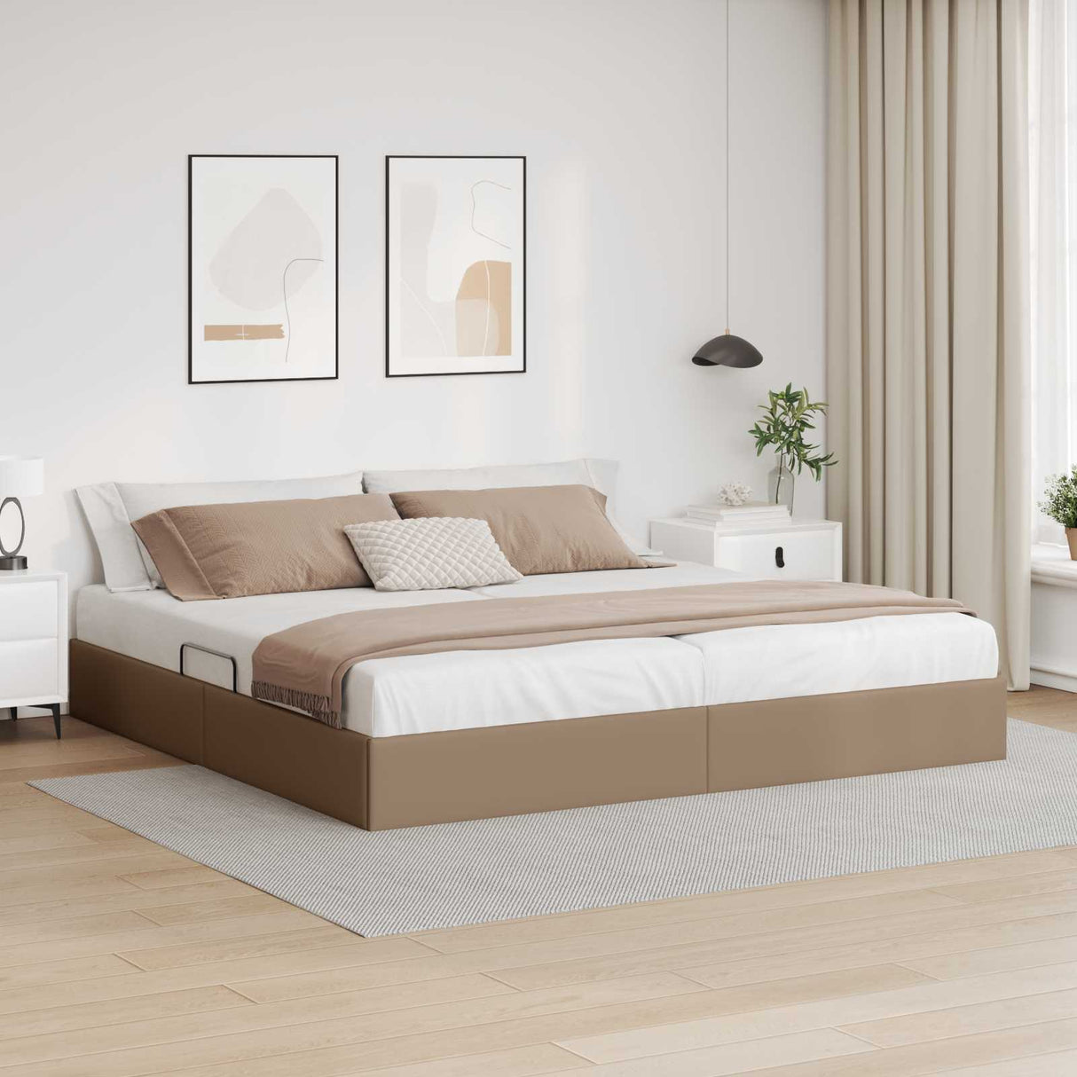 vidaXL Ottoman Bed Frame with Storage Black 90 x 190 cm Faux Leather
