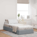vidaXL Ottoman Bedframe met opslag Lichtgrijs 90 x 190 cm Stof