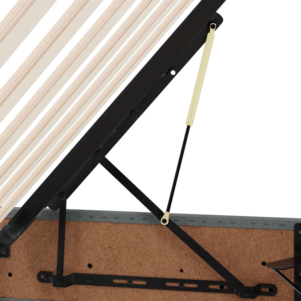 vidaXL Ottoman Bedframe met opslag Lichtgrijs 90 x 190 cm Stof