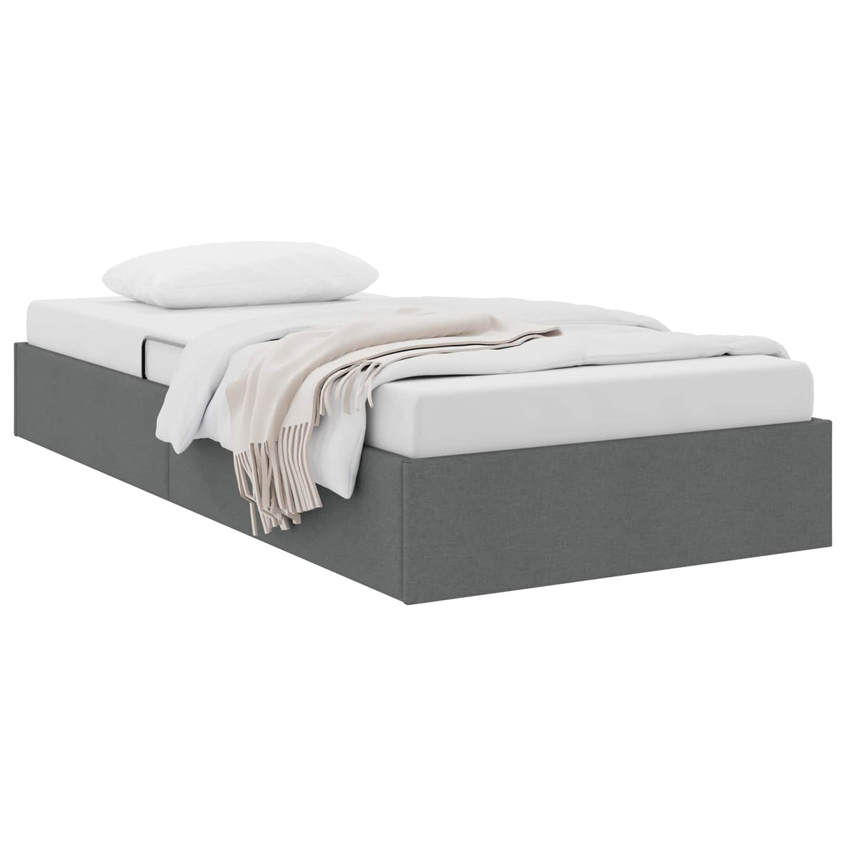 vidaXL Ottoman Bedframe met opslag Lichtgrijs 90 x 190 cm Stof