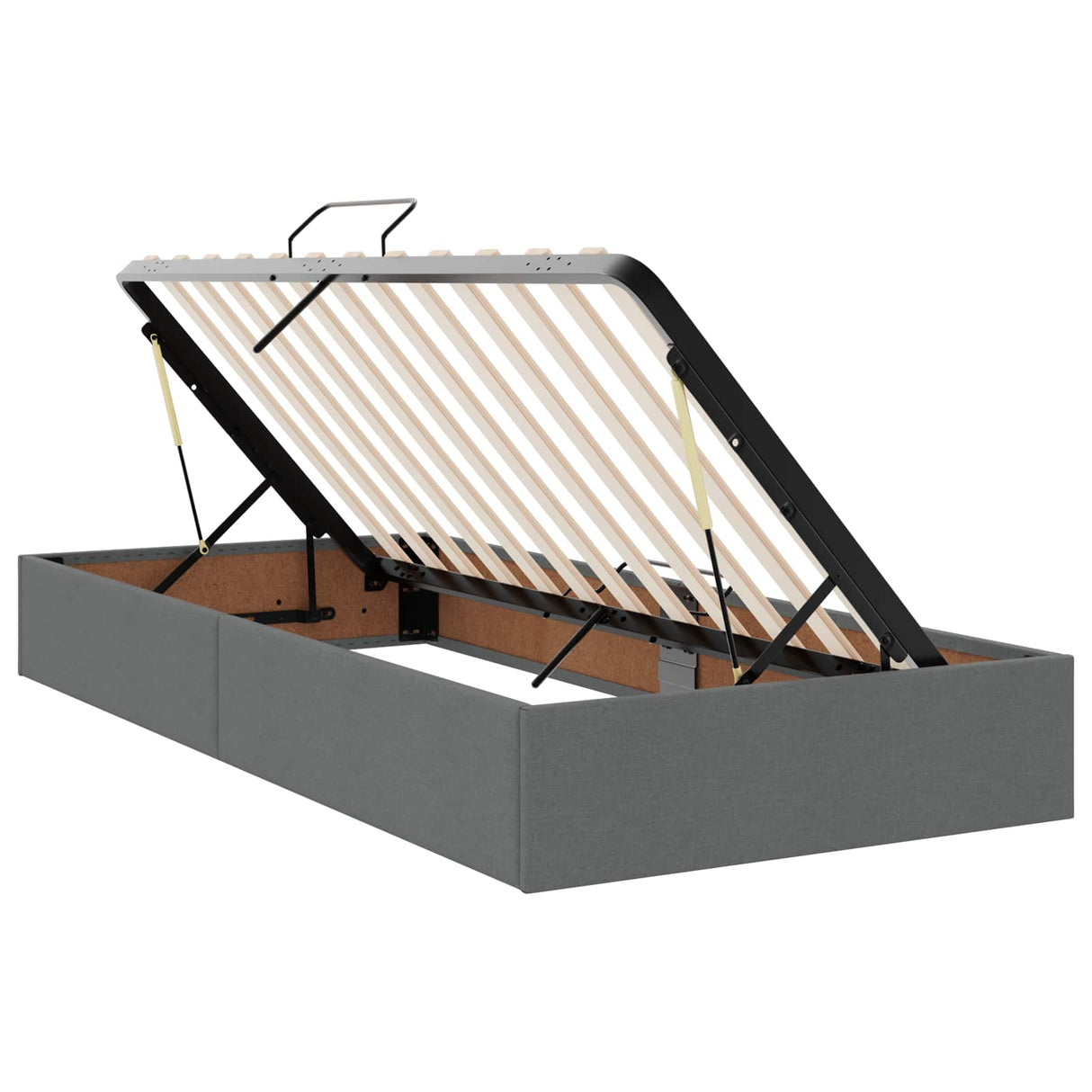 vidaXL Ottoman Bedframe met opslag Lichtgrijs 90 x 190 cm Stof