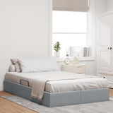 vidaXL Ottoman Bedframe met opslag Lichtgrijs 90 x 190 cm Stof