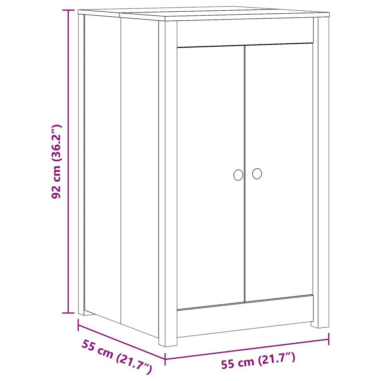 vidaXL Buitenkeukenkast MEPPEL Natuurlijk Douglas 55 x 55 x 92 cm