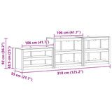 vidaXL Buitenkeukenkast met plank MEPPEL 3 pcs Natuurlijk Douglas