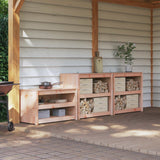 vidaXL Buitenkeukenkast met plank MEPPEL 3 pcs Natuurlijk Douglas
