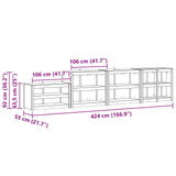 vidaXL Outdoor Kitchen Cabinet MEPPEL 4 pcs Natural Douglas