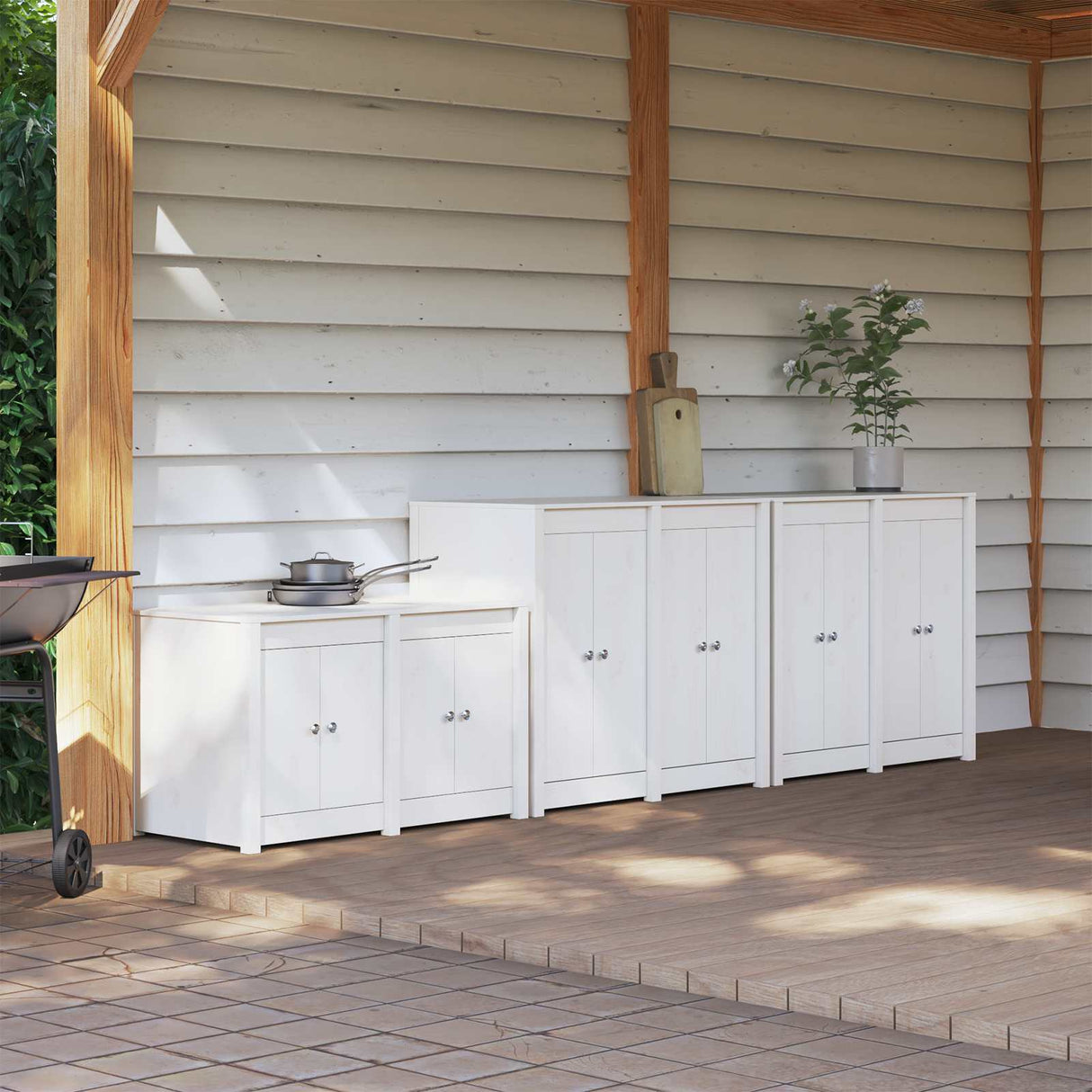 vidaXL Outdoor Kitchen Cabinet MEPPEL 3 pcs Natural Douglas