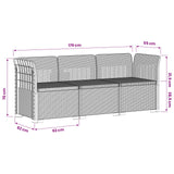 vidaXL 3-Zits Tuinbank Rattan Look PP Antraciet