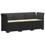 vidaXL 3-Zits Tuinbank Rattan Look PP Antraciet