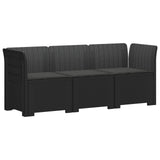 vidaXL 3-Zits Tuinbank Rattan Look PP Antraciet
