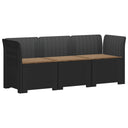 vidaXL 3-Zits Tuinbank Rattan Look PP Antraciet
