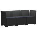 vidaXL 3-Zits Tuinbank Rattan Look PP Antraciet