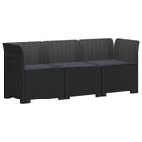 vidaXL 3-Zits Tuinbank Rattan Look PP Antraciet