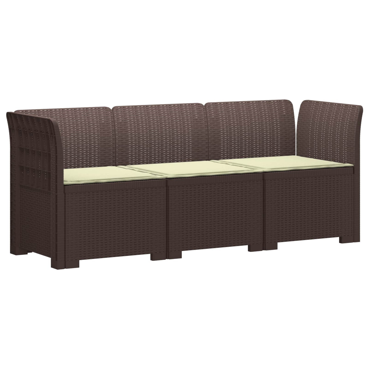 vidaXL 3-Zits Tuinbank Rattan Look PP Antraciet