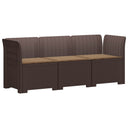 vidaXL 3-Zits Tuinbank Rattan Look PP Antraciet