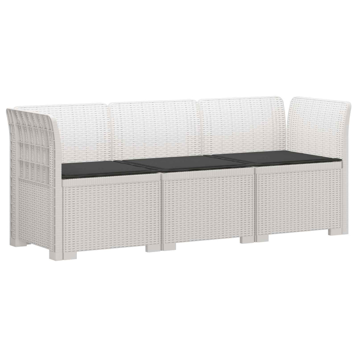 vidaXL 3-Zits Tuinbank Rattan Look PP Antraciet