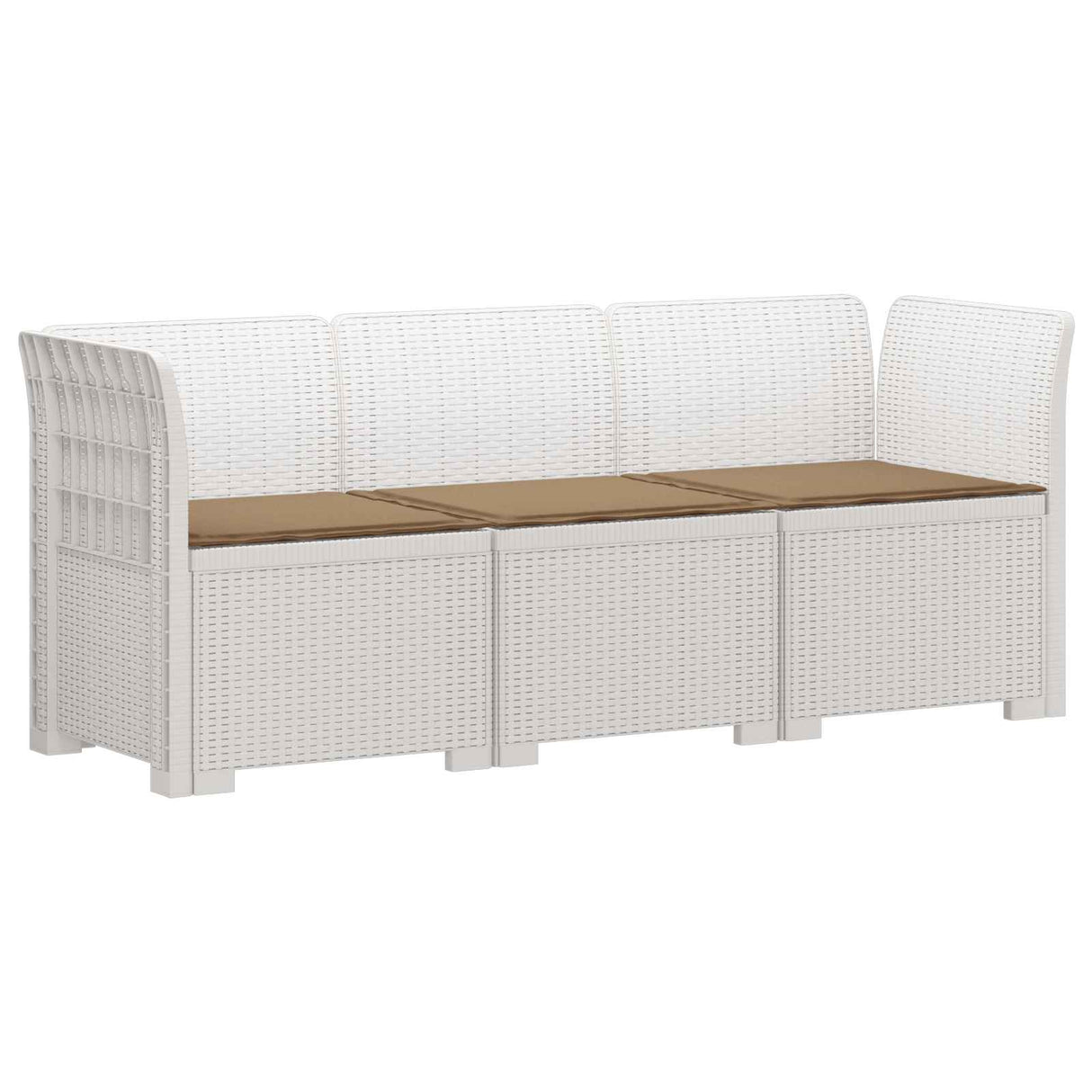 vidaXL 3-Zits Tuinbank Rattan Look PP Antraciet