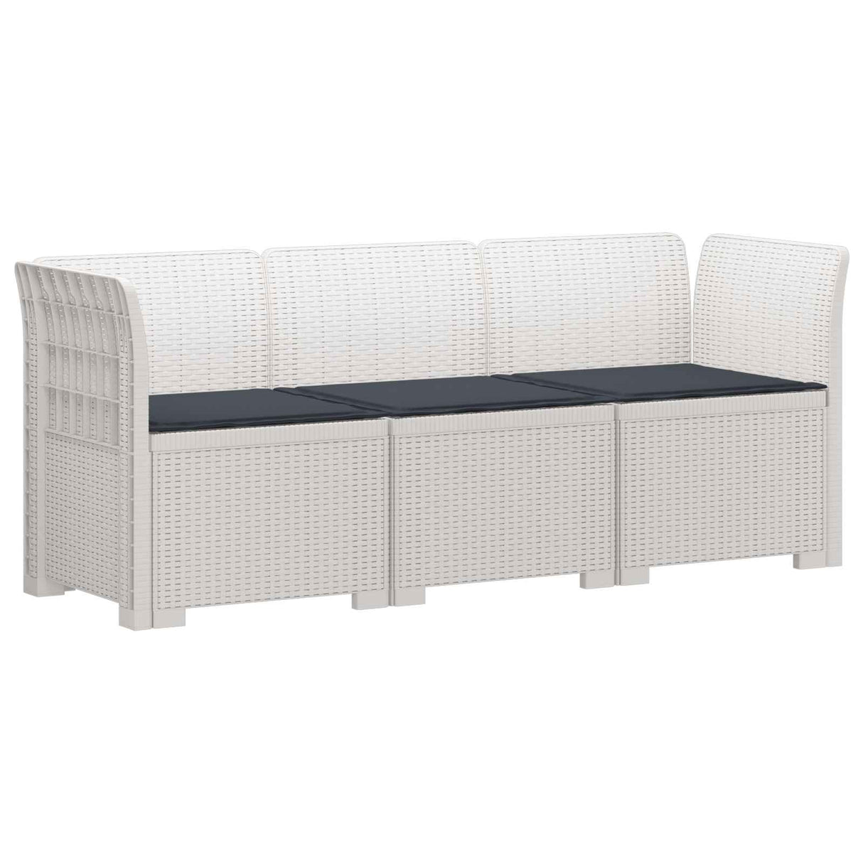 vidaXL 3-Zits Tuinbank Rattan Look PP Antraciet