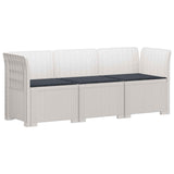 vidaXL 3-Zits Tuinbank Rattan Look PP Antraciet