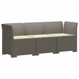 vidaXL 3-Zits Tuinbank Rattan Look PP Antraciet