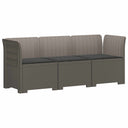vidaXL 3-Zits Tuinbank Rattan Look PP Antraciet