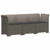 vidaXL 3-Zits Tuinbank Rattan Look PP Antraciet