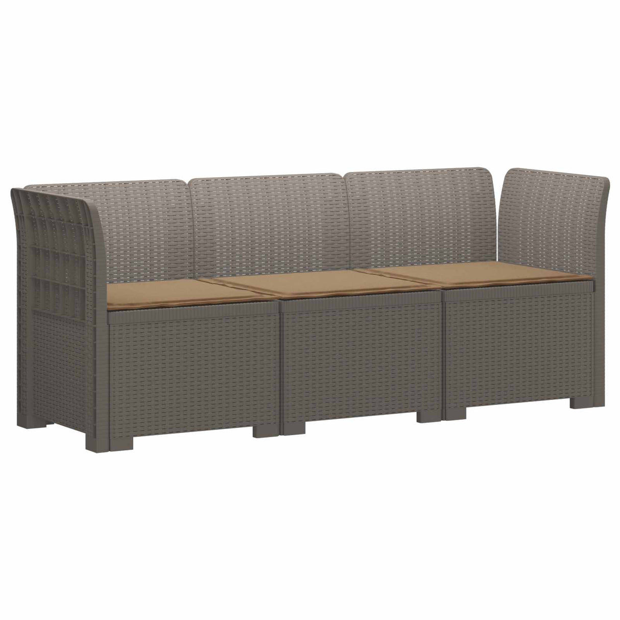 vidaXL 3-Zits Tuinbank Rattan Look PP Antraciet
