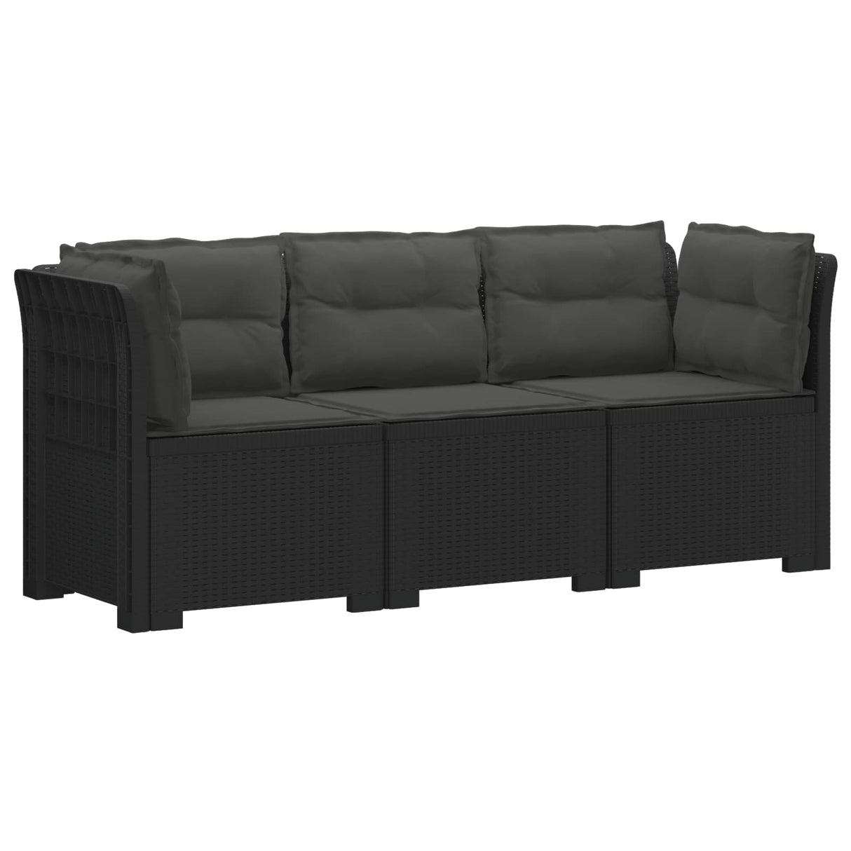 vidaXL 3-Zits Tuinbank Rattan Look PP Antraciet