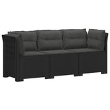 vidaXL 3-Zits Tuinbank Rattan Look PP Antraciet