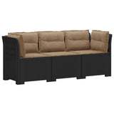 vidaXL 3-Zits Tuinbank Rattan Look PP Antraciet