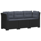 vidaXL 3-Zits Tuinbank Rattan Look PP Antraciet