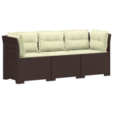 vidaXL 3-Zits Tuinbank Rattan Look PP Antraciet