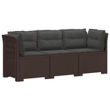 vidaXL 3-Zits Tuinbank Rattan Look PP Antraciet