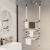 vidaXL Handdoekenrek met haken 56x16x72 cm aluminium zilverkleurig