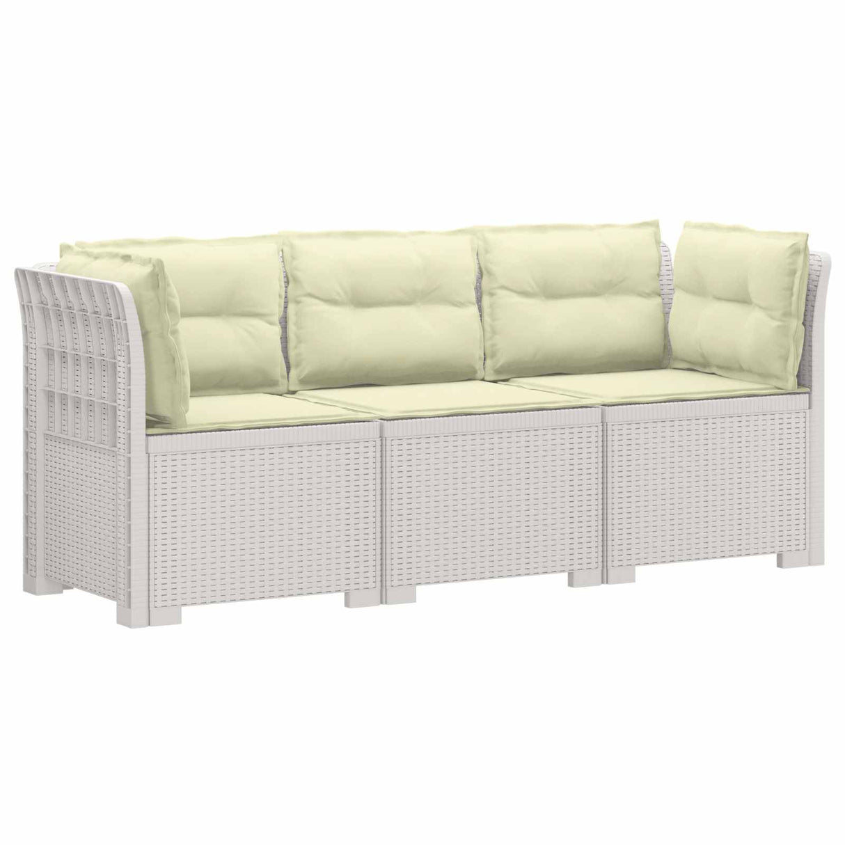 vidaXL 3-Zits Tuinbank Rattan Look PP Antraciet