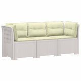 vidaXL 3-Zits Tuinbank Rattan Look PP Antraciet