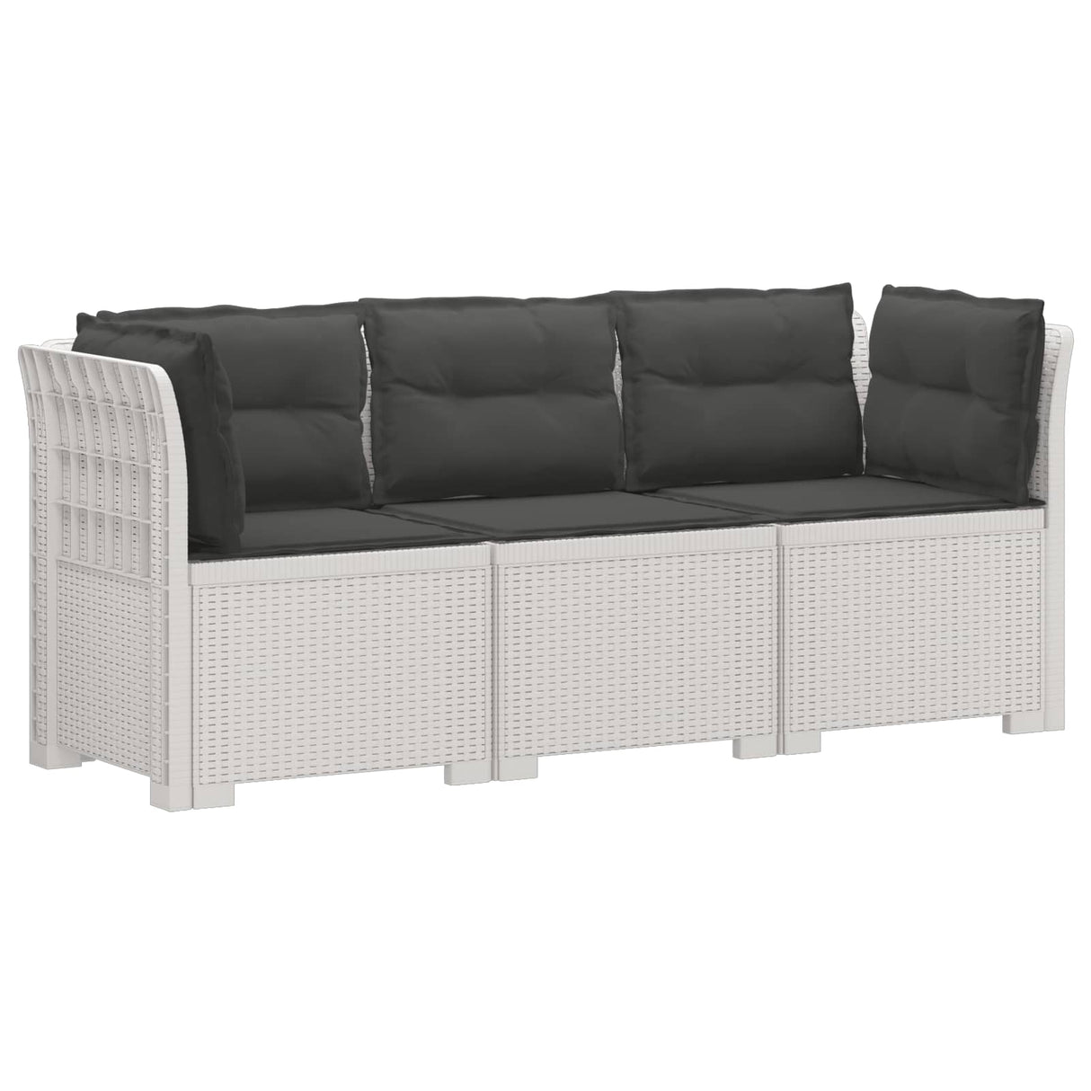 vidaXL 3-Zits Tuinbank Rattan Look PP Antraciet