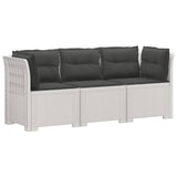 vidaXL 3-Zits Tuinbank Rattan Look PP Antraciet
