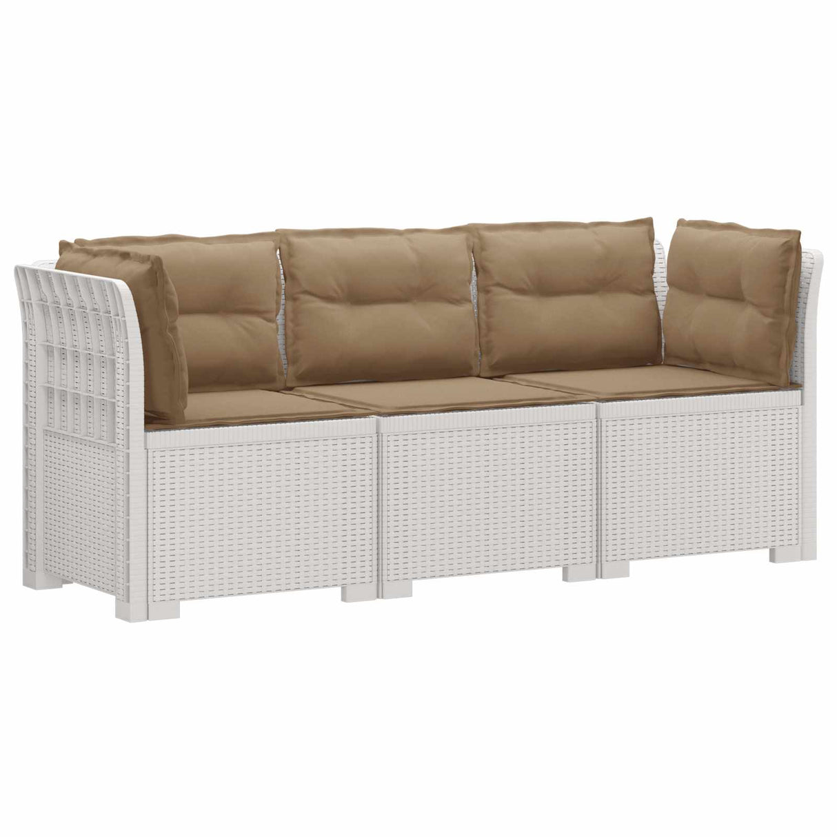 vidaXL 3-Zits Tuinbank Rattan Look PP Antraciet