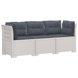 vidaXL 3-Zits Tuinbank Rattan Look PP Antraciet