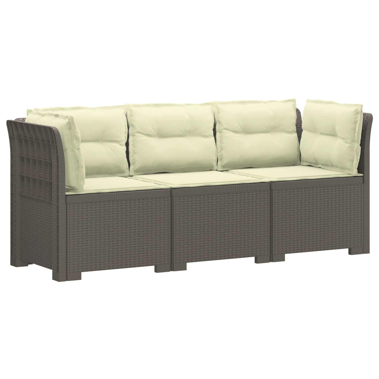 vidaXL 3-Zits Tuinbank Rattan Look PP Antraciet