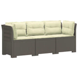 vidaXL 3-Zits Tuinbank Rattan Look PP Antraciet